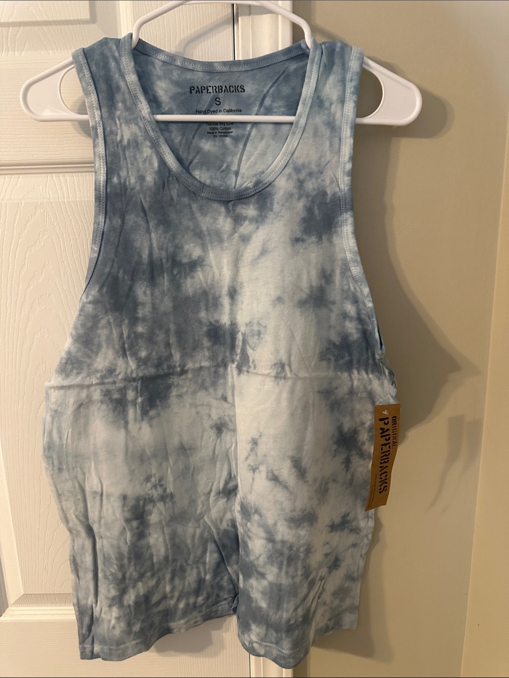 Paperbacks Blue and White Tie-Dye Sleeveless Tank